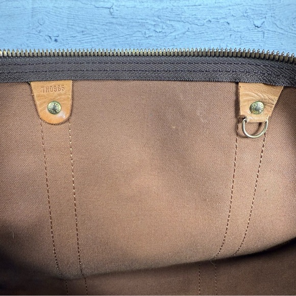 Louis Vuitton Keepall 50 Bandouliere brown monogram leather duffle travel bag - Picture 15 of 16